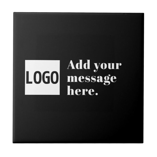 Your Logo or Uploaded Image & Editable Retro Text Tile (Front)