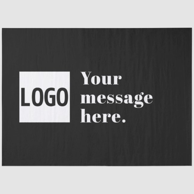 Your Logo or Uploaded Image & Editable Retro Text Tissue Paper (Front)