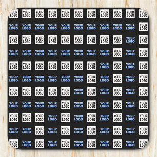 Your Logo or Uploaded Image Geometric Pattern Square Paper Coaster