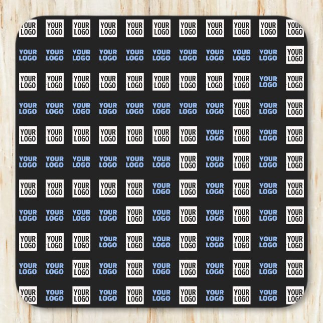 Your Logo or Uploaded Image | Geometric Pattern  Square Paper Coaster (Creator Uploaded)