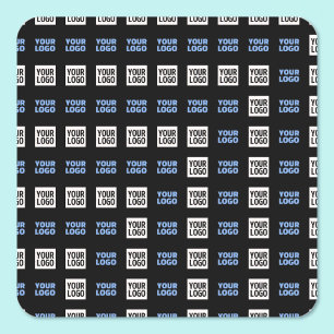 Your Logo or Uploaded Image   Geometric Pattern  Square Sticker