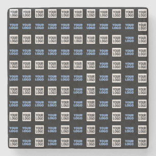 Your Logo or Uploaded Image   Geometric Pattern  Stone Coaster
