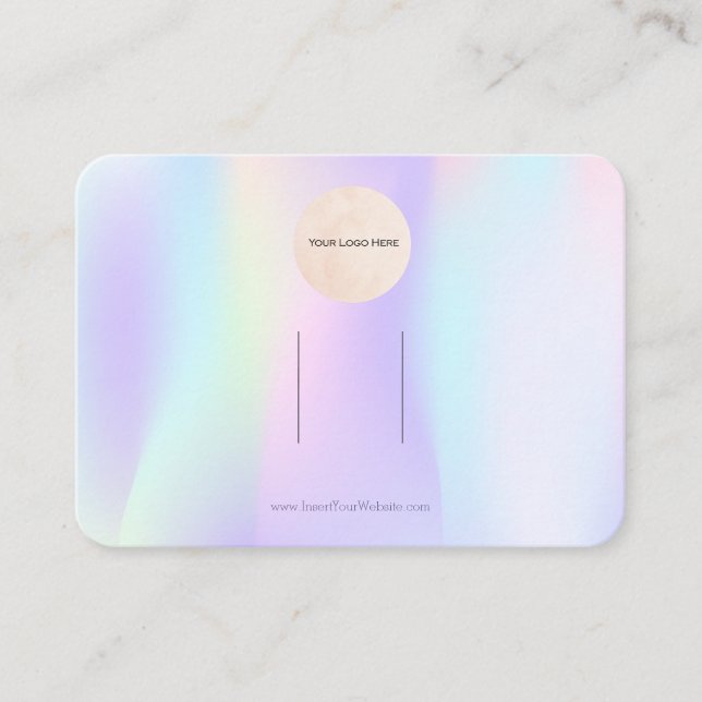 Your Logo Pastel Bow Hair Clip Display Horizontal Business Card (Front)