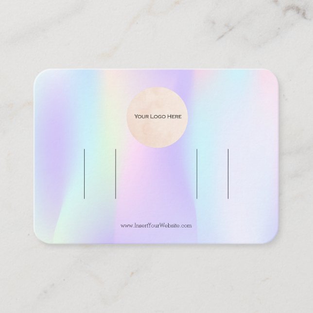 Your Logo Pastel Double Bow Hair Clip Display Business Card (Front)