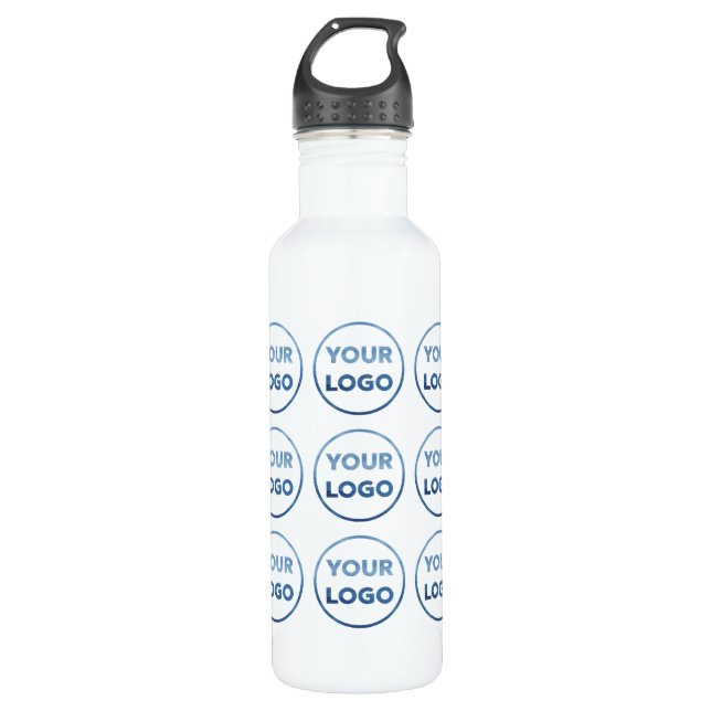 Your Logo Pattern on White 710 Ml Water Bottle (Front)