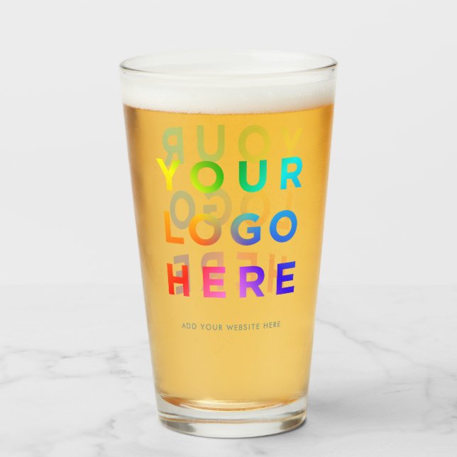 Your Logo Personalised Beer glasses 16oz Any colou (Front Filled)