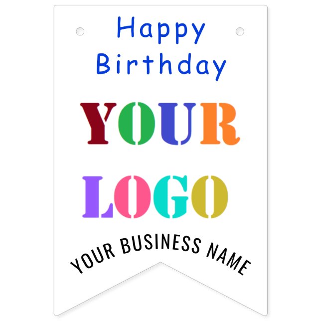Your Logo Personalised Business Birthday Party Bunting (First Flag)