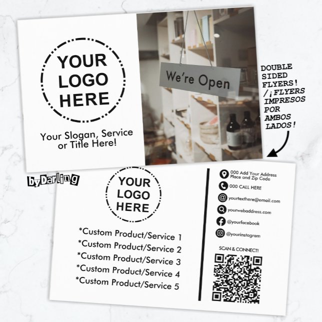 Your Logo & Photo Minimalist Modern QR Code Flyer (Your Logo & Photo Flyer - Photos (Unsplash): AugustineWong (Background) Samuel Regan-Asante (Flyer))