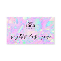 your logo pink opal inspired gift certificate