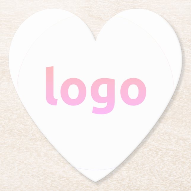 Your Logo Promotional Paper Heart Coasters (Front)