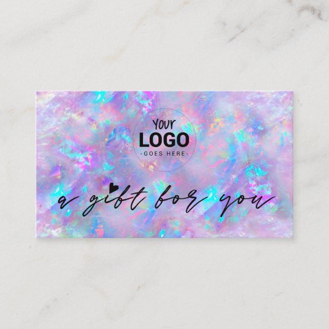 your logo purple opal inspired gift certificate (Front)