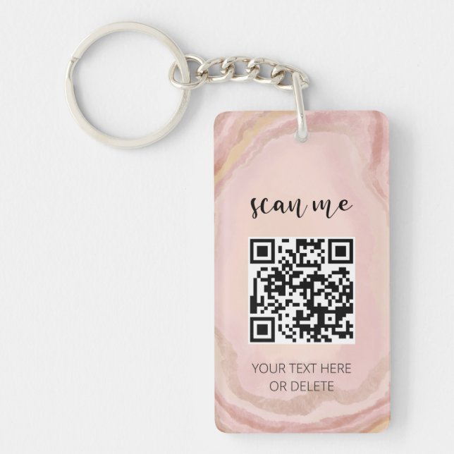 Your Logo QR Code Business Professional Marketing Key Ring (Front)