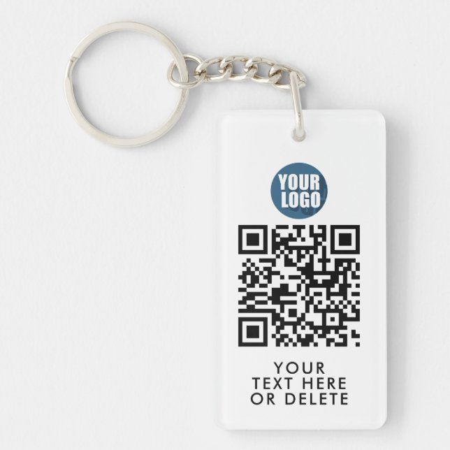 Your Logo & QR Code Business Promotional Marketing Key Ring (Front)