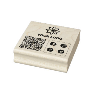 Your Logo QR Code Custom Business Rubber Stamp