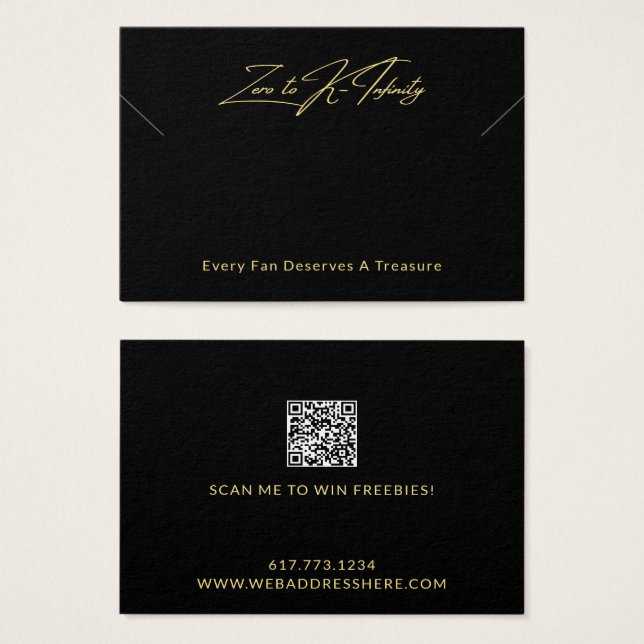 Your Logo QR Code Necklace Bracelet Display Card (Front & Back)