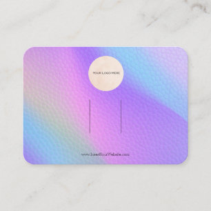 Your Logo Rainbow Bow Hair Clip Display Horizontal Business Card