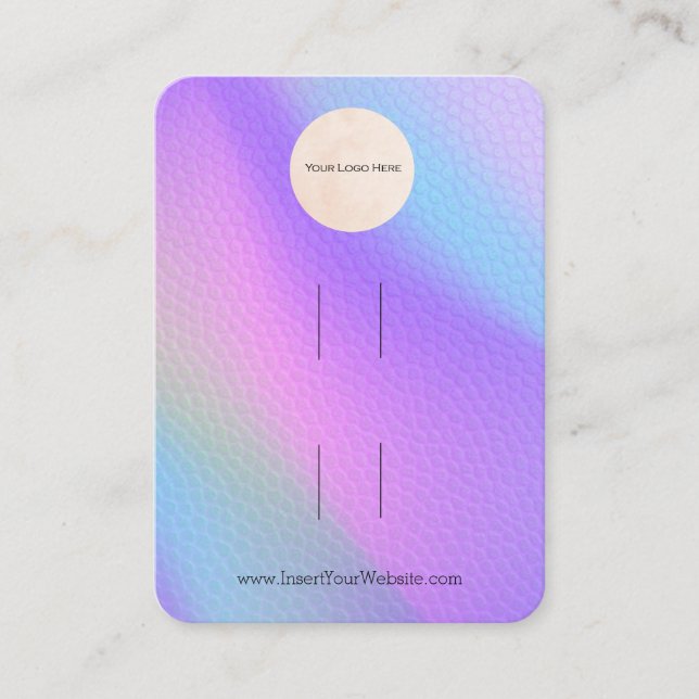 Your Logo Rainbow Double Bow Hair Clip Display Business Card (Front)
