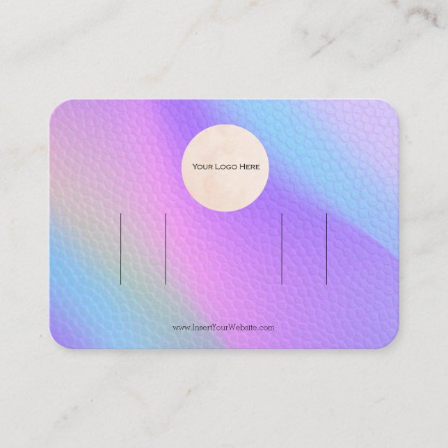 Your Logo Rainbow Double Bow Hair Clip Display Business Card (Front)