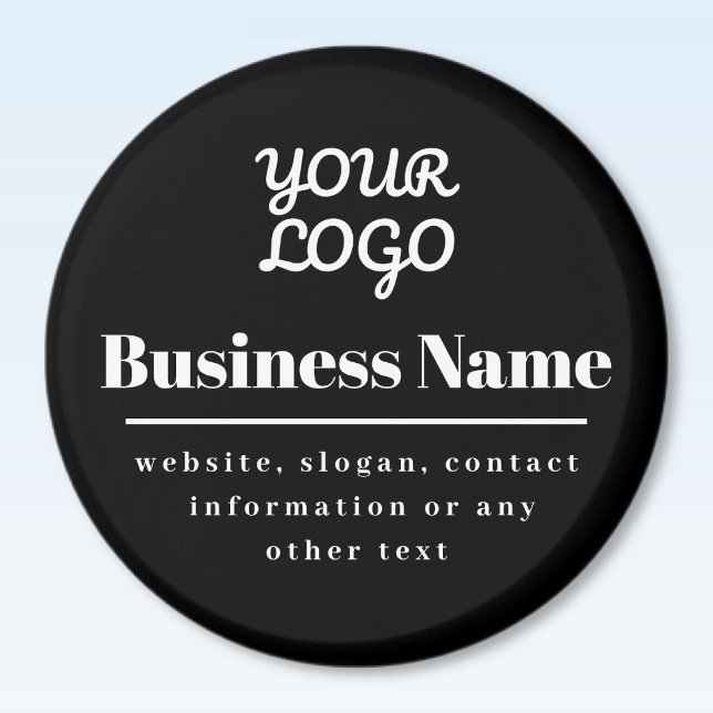 Your Logo Retro-Modern Black & White Magnet (Creator Uploaded)