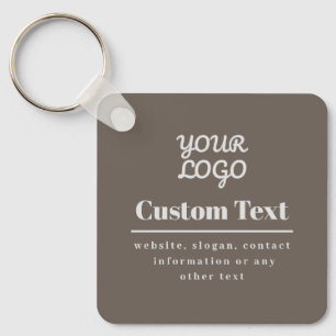 Your Logo Retro-Modern Modern Beige & Light Grey Key Ring