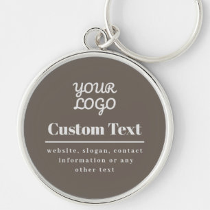 Your Logo Retro-Modern Modern Beige & Light Grey Key Ring