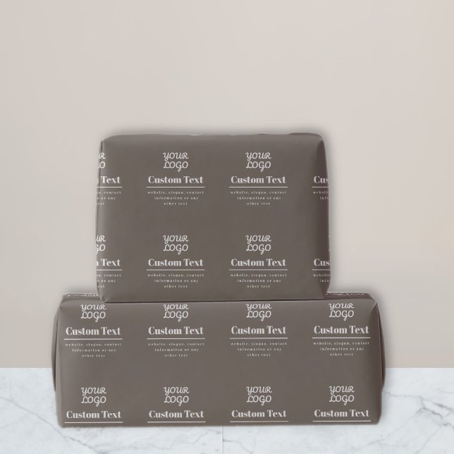 Your Logo Retro-Modern Modern Beige & Light Grey Wrapping Paper (Creator Uploaded)