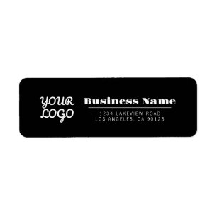 Your Logo Retro-Modern Style Black Return Address