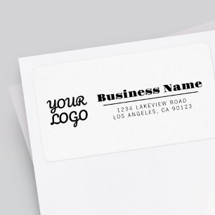 Your Logo Retro-Modern Style White Return Address Label
