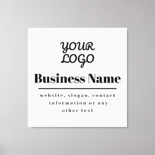 Your Logo Retro-Modern White & Black Canvas Print