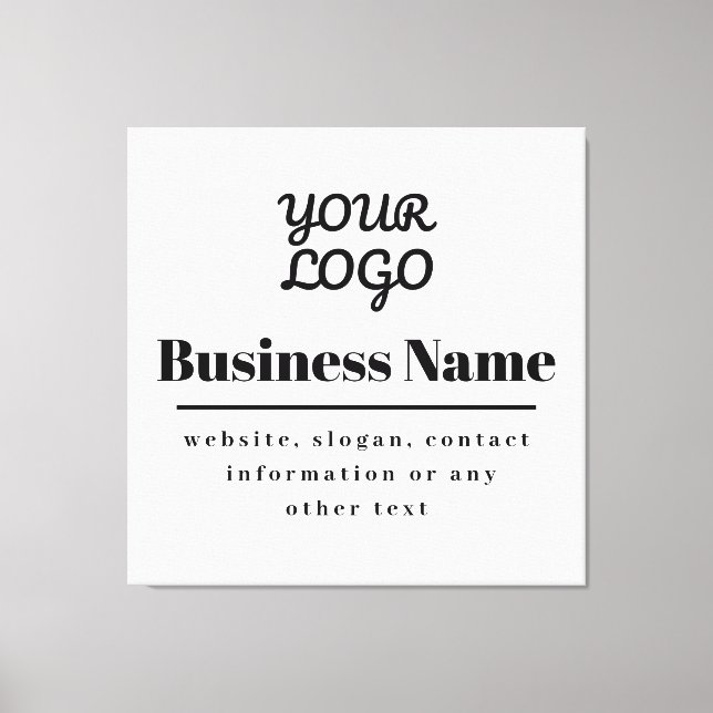 Your Logo Retro-Modern White & Black Canvas Print (Front)