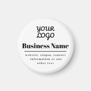 Your Logo Retro-Modern White & Black Magnet