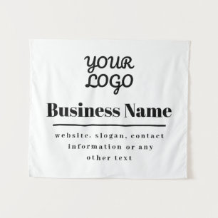 Your Logo Retro-Modern White & Black Tapestry