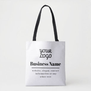 Your Logo Retro-Modern White & Black Tote Bag