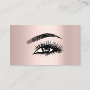 Your Logo Rose gold Lashes Simple Minimalist Girly Business Card