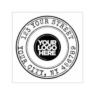 Your Logo Round Return Address Typewriter Self-inking Stamp