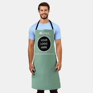 Your Logo Sage Green Website Yellow Business Apron
