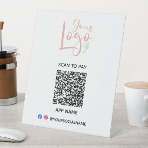 Your Logo Scan to Pay Pedestal Sign