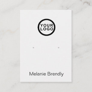 Your Logo Silver Black Jewelry Earring Display  Business Card