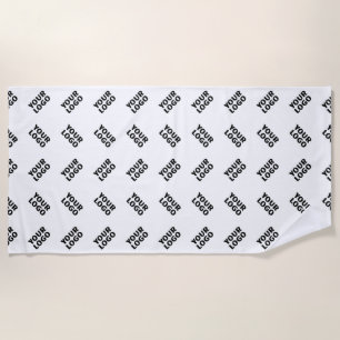 Your Logo   Simple Alternating Repeating Pattern Beach Towel