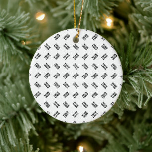 Your Logo   Simple Alternating Repeating Pattern Ceramic Tree Decoration