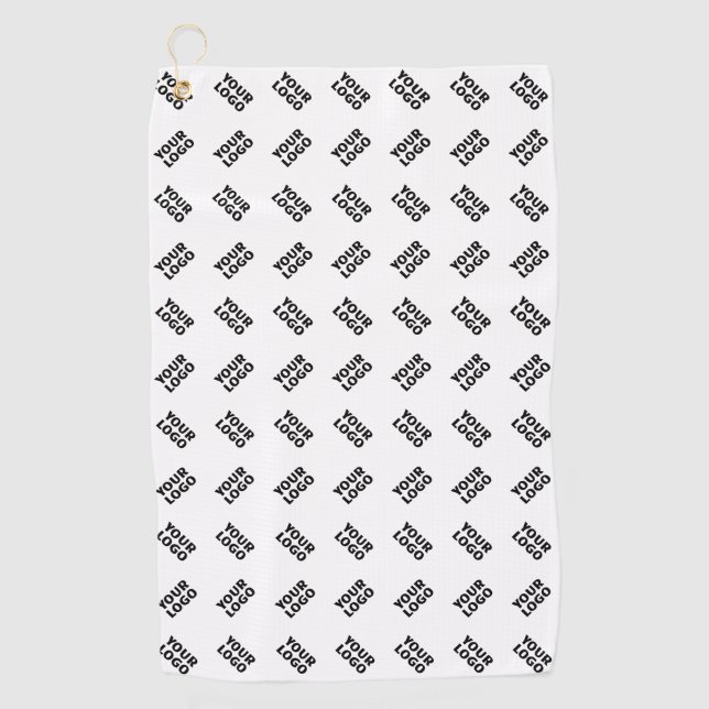 Your Logo | Simple Alternating Repeating Pattern Golf Towel (Front)