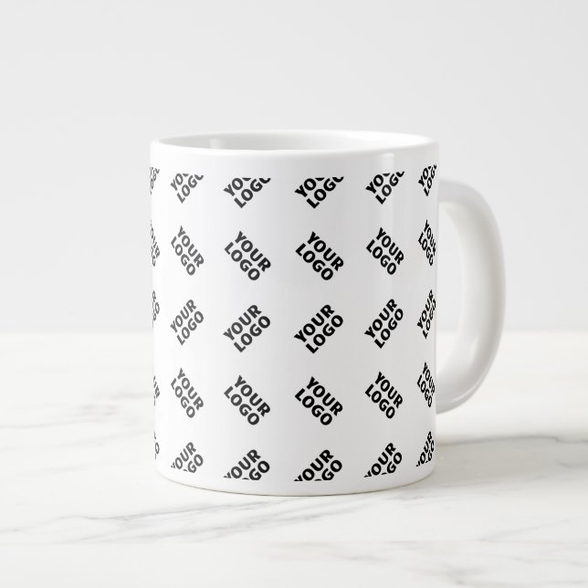 Your Logo | Simple Alternating Repeating Pattern Large Coffee Mug (Front Right)