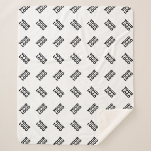 Your Logo   Simple Alternating Repeating Pattern Sherpa Blanket