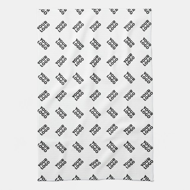Your Logo | Simple Alternating Repeating Pattern Tea Towel (Vertical)