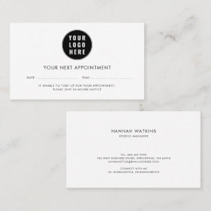 Your Logo Simple Company Hairstylist Appointment Card