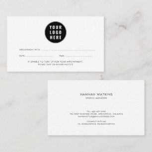 Your Logo Simple Company Vet Services Appointment Card