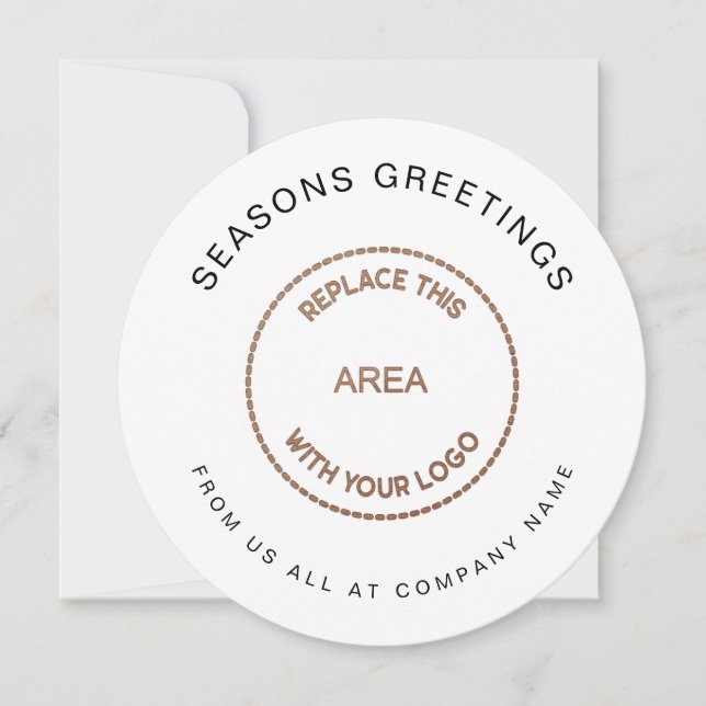 Your Logo Simple Corporate Christmas Circular Holiday Card (Front)