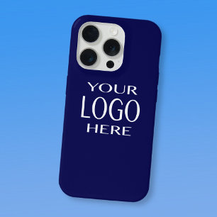 Your Logo   Simple Logo Replacement Navy Blue iPhone 15 Pro Case