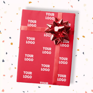 Your Logo Simple Modern Repeating Logo Wrapping Paper