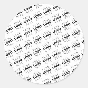Your Logo Simple Repeating Diagonal Pattern Classic Round Sticker